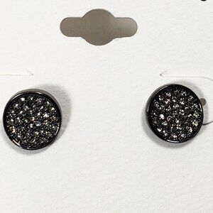 Croft & Barrow Women's Stunning Sparkling Black Small circle Stud Earrings